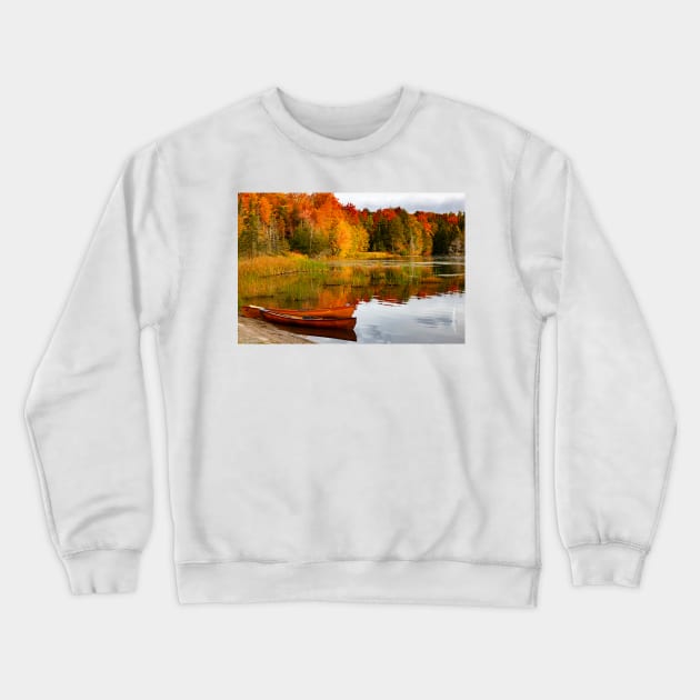 Kent Pond Morning Canoes Crewneck Sweatshirt by srwdesign